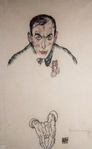 Portretschets van Tweede Luitenant Heinrich Wagner door Egon Schiele